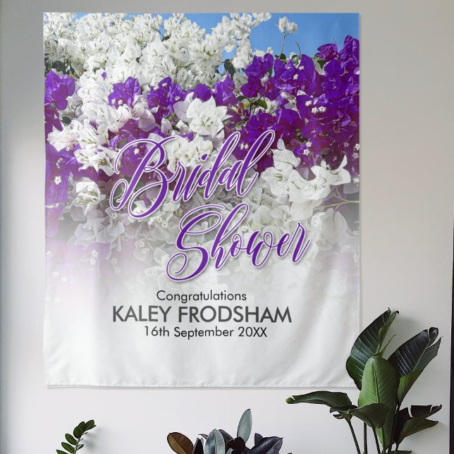 Tapeçaria para Chá de Noiva em Branco e Roxo (Criador carregado)