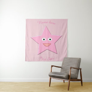 Tapeçaria Personalizada com Estrela Rosa Bonito