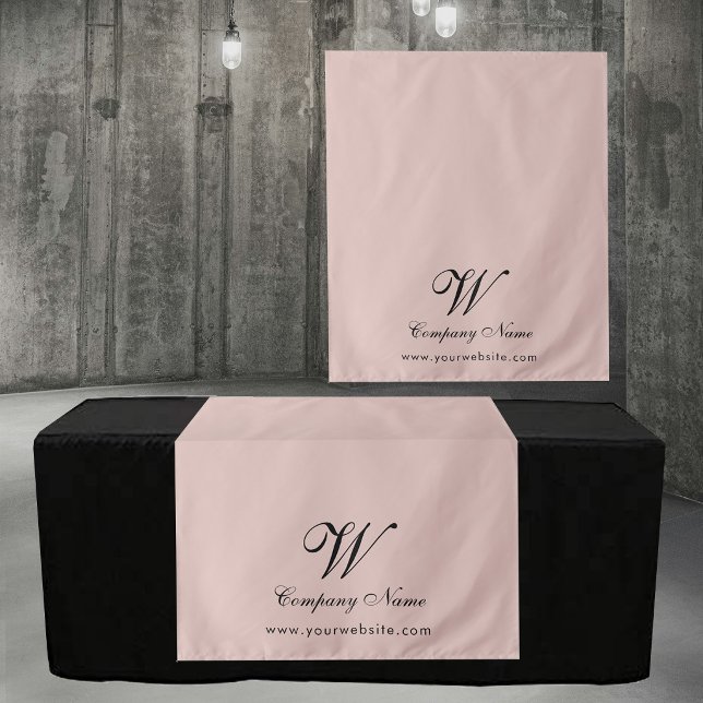 Tapeçaria Personalizada de Negócios Rosa com Letre (Custom Pink Business Table Runner Banner Script Tapestry)