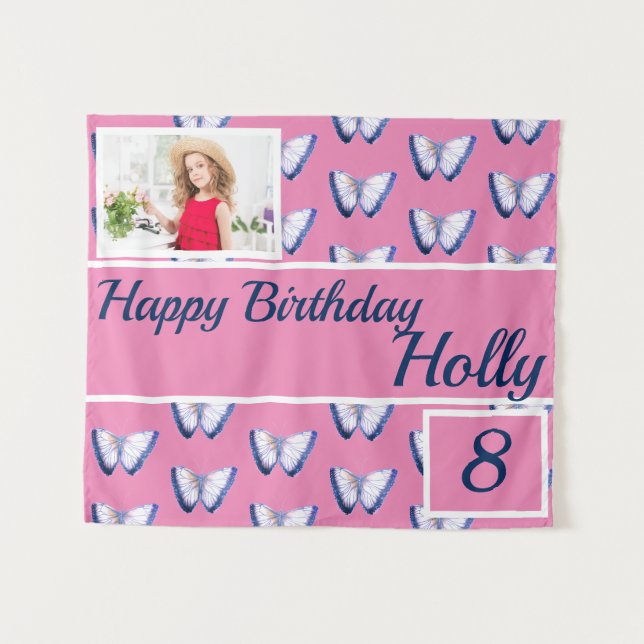 Tapeçaria Personalizada de Padrão de Borboleta de  (Frente (Horizontal))