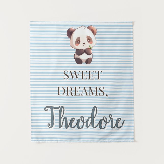 Tapeçaria Personalizada Sonhos Doces Panda Fofo (Frente)