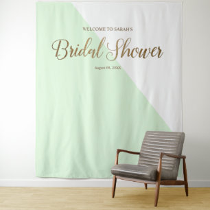 Tapeçaria Personalizada Verde Dourado Chic Moderno