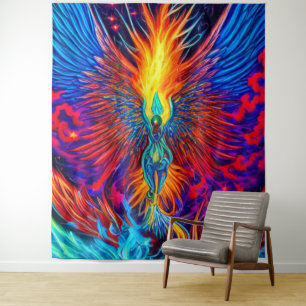 Tapeçaria Phoenix Colorida Magia