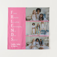 Tapeçaria Rosa FRIENDS com Foto Personalizada
