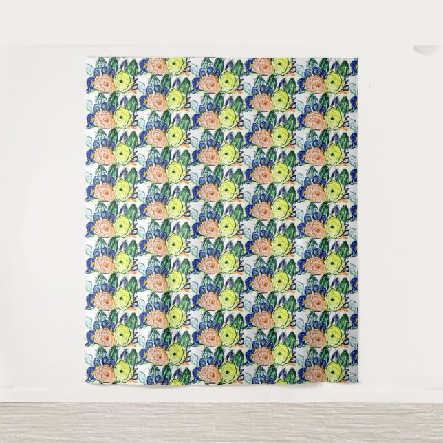 Tapeçaria Rosas e Ruscus hipofillum (Frente)