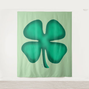 Tapeçaria verde de trevo irlandês Lucky 4 Leaf