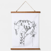 Tapeçarias abstratas em preto e branco com figuras