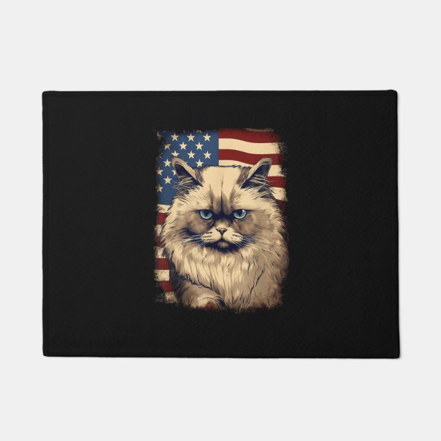 Tapete 4 De Julho, Bandeira Himalayan Cat (Frente)