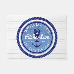 Tapete 50th Capitão Náutico Corda Âncora Leme do