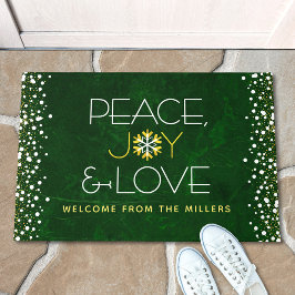 Tapete A alegria da paz verde ama o floco de neve moderno