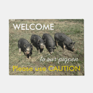 Tapete A boa vinda a nosso Pigpen usa o cuidado
