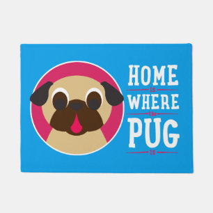 Tapete A casa é o lugar onde o Pug é Pug da jovem corç
