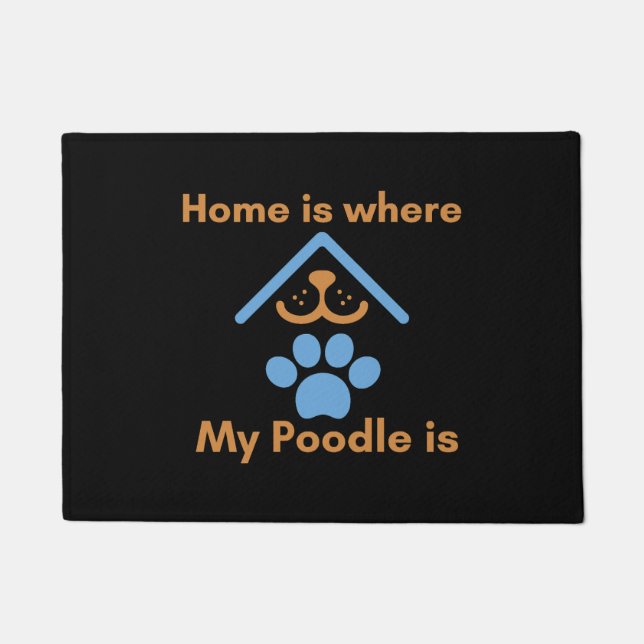 Tapete A casa é onde está o meu poodle (Frente)