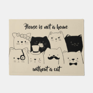 Tapete A casa não é uma casa sem um Doodle do gato de