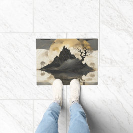 Tapete A Mistura Preta e Dourada