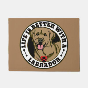 Tapete A Vida É Melhor Com Um Labrador - Tan