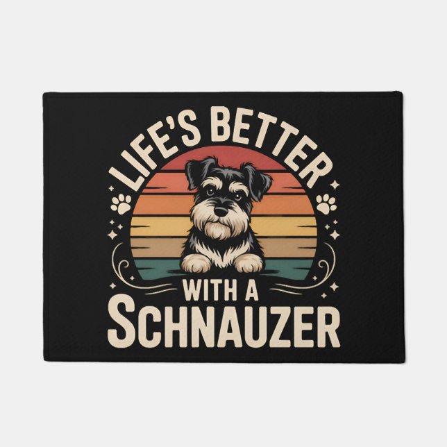Tapete A Vida é Melhor Com Um Schnauzer (Frente)