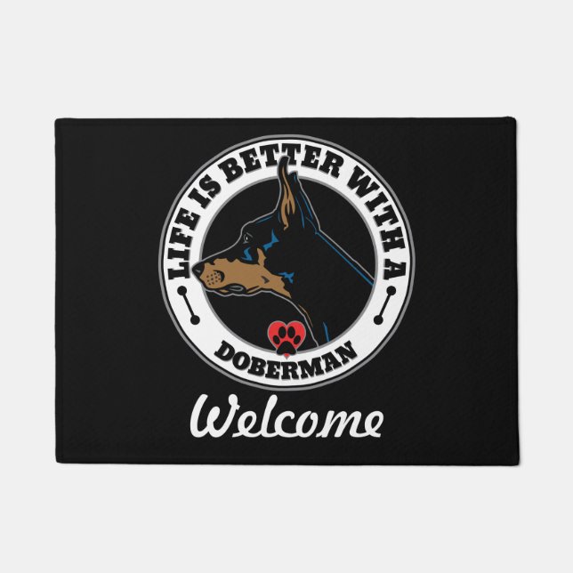 Tapete A Vida Personalizada Do Doberman É Melhor (Frente)