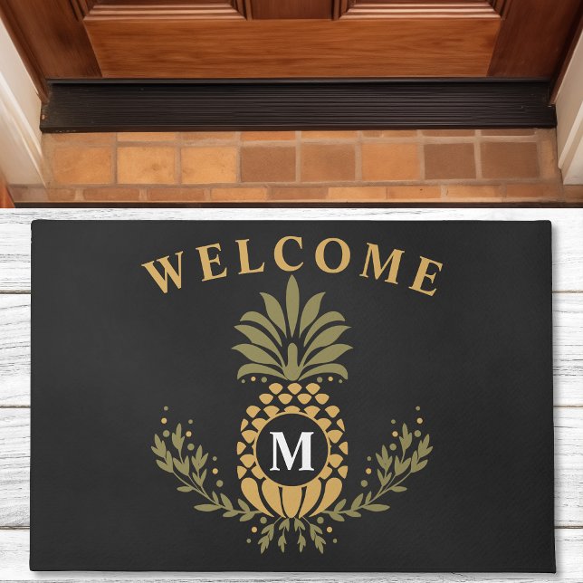 Tapete Abacaxi Vintage Monogramado Personalizado (Criador carregado)