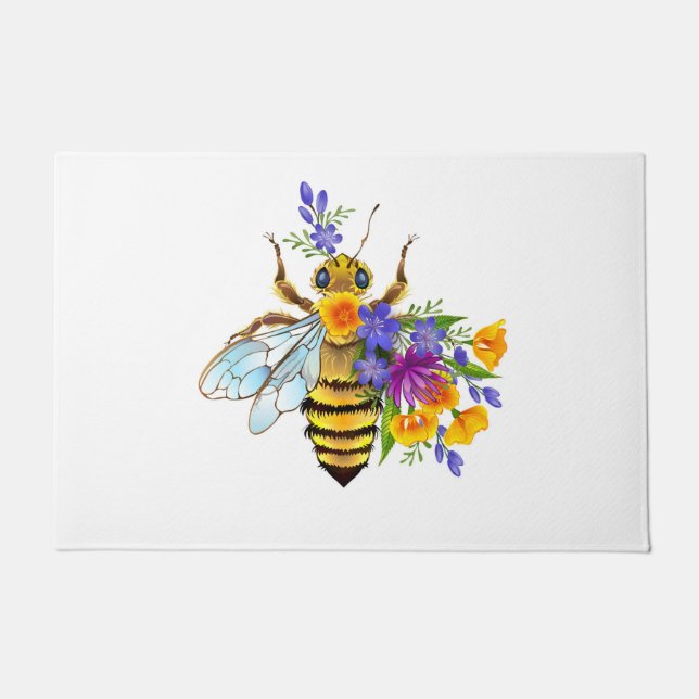 Tapete Abeja flor com plantas silvestres (Frente)