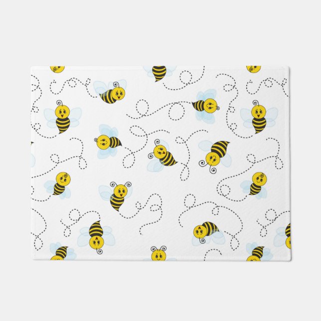 Tapete Abeja Melífera Voando Amarela Preta (Frente)