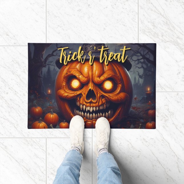 Tapete Abóbora Assustadora de Halloween Lua Cheia (Interior)