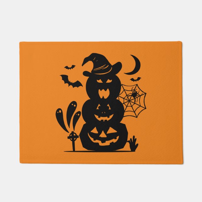 Tapete Abóboras Empilhadas Halloween (Frente)