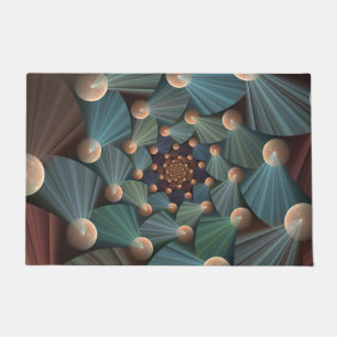 Tapete Abstrato, Arte Fractal Com Profundidade De Azul De