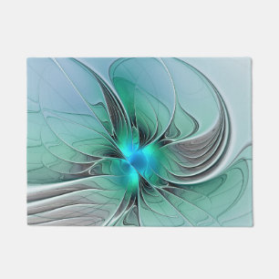 Tapete Abstrato com Arte Fractal Azul, Moderna