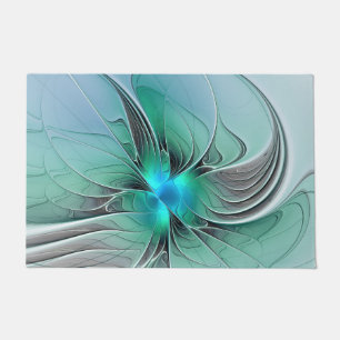 Tapete Abstrato com Arte Fractal Azul, Moderna