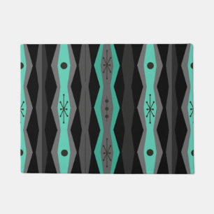 Tapete Abstrato da Era Atômica Columes Black Turquoise