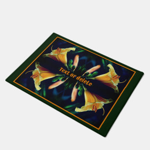 Tapete Abstrato de Flor Lilar Amarelo Personalizado