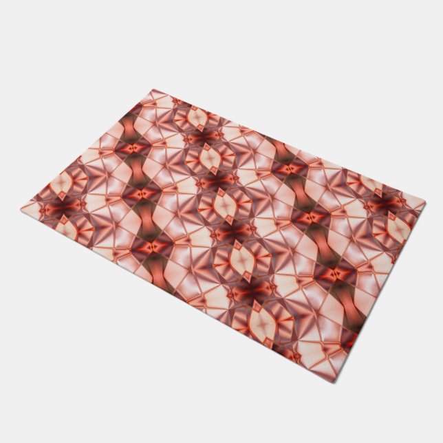 Tapete Abstrato de formas sedosas em vinho rosado (Inclinado)