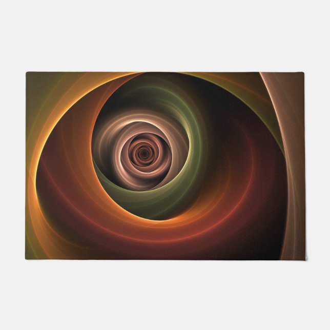 Tapete abstrato espiral 3D Cores quentes quentes Arte Fra (Frente)