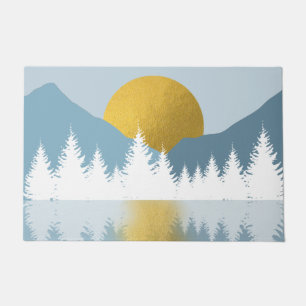 Tapete Abstrato Landscape Ouro Winter Sunset Sunrise