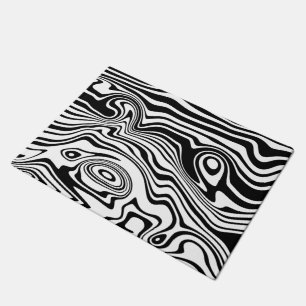 Tapete Abstrato - Linhas Pretas e Brancas Adormecidas - P