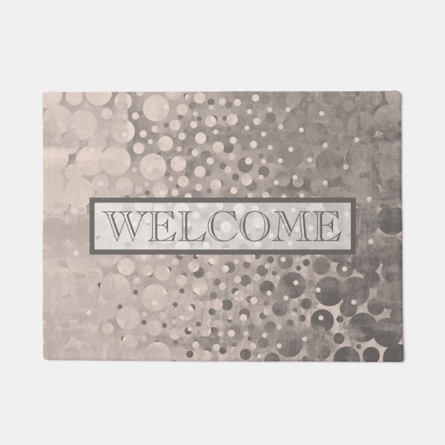 Tapete Abstrato Mallow Cinza Bubles Welcome (Frente)