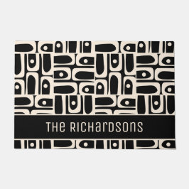 Tapete Abstrato preto e creme moderno do meio século