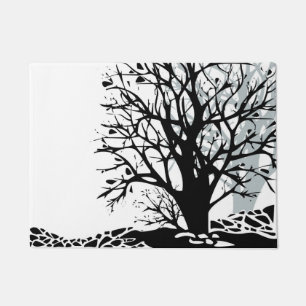 Tapete Abstrato, silhueta negra moderna, branco-sombra