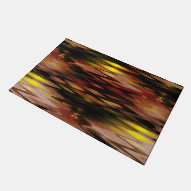 Tapete Abstrato zag de forma gradiente castanha a amarela (Inclinado)