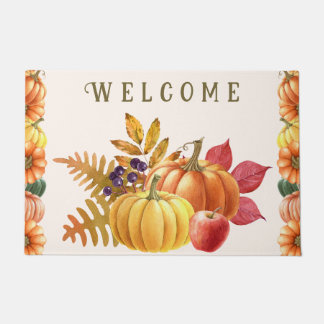 Tapete Ação de Graças Pumpkins Doormat