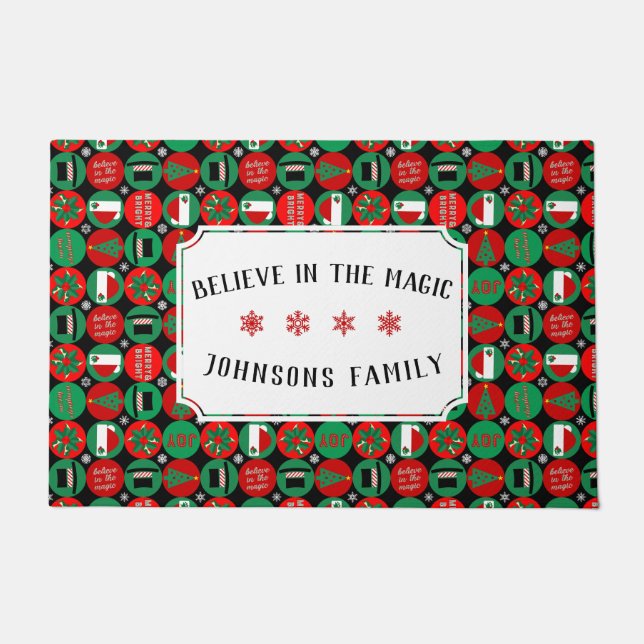 Tapete Acredite no Mágico - Padrão de Natal (Frente)