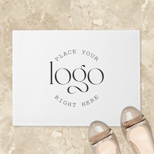 Tapete Add Your Logo Custom Business Promotional White (add your custom business logo doormat)