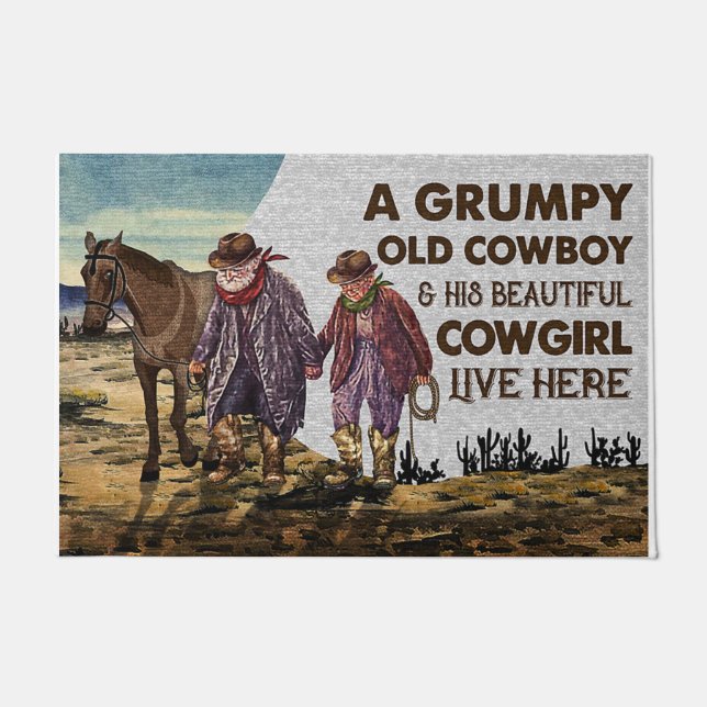 Tapete Adorável Cowboy Cita Doormat, Cowboy Mat (Frente)