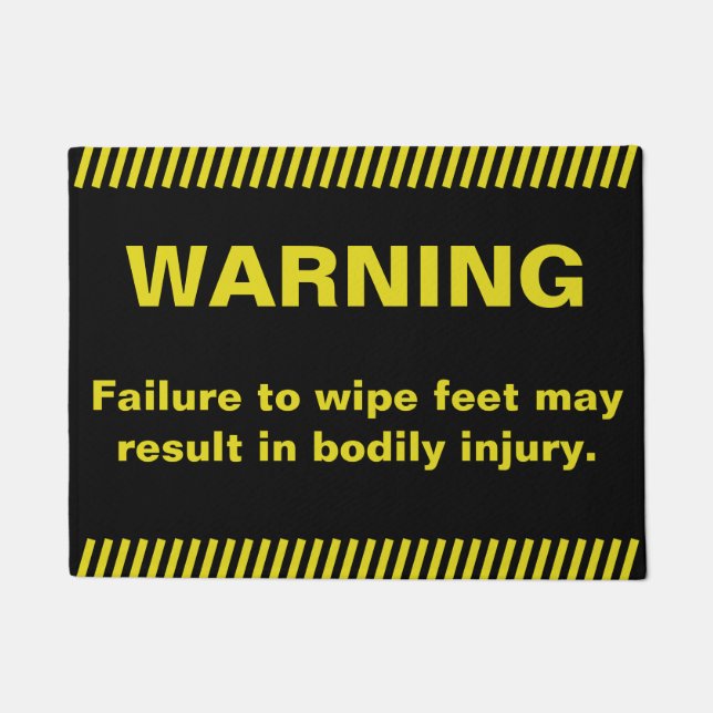 Tapete Advertência engraçada dos pés da limpeza (Frente)