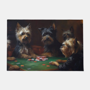 Tapete Affenpinscher Cães Jogando Poker Art