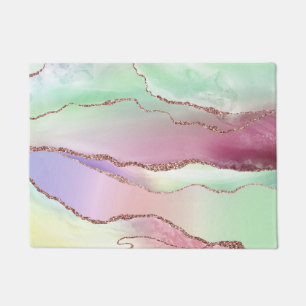 Tapete Agato de melancia   Verde Neo Mint e Rosa Cassis