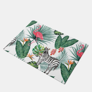 Tapete Aguarela tropical da folha da zebra moderna do