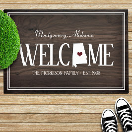 Tapete Alabama Personalizado Woodgrain Bem-vindo