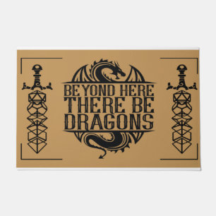 Tapete Além Daqui Há Dragão Dungeon Dragon Doormat